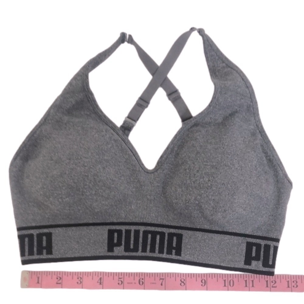puma sports Bra, gray and black, like new